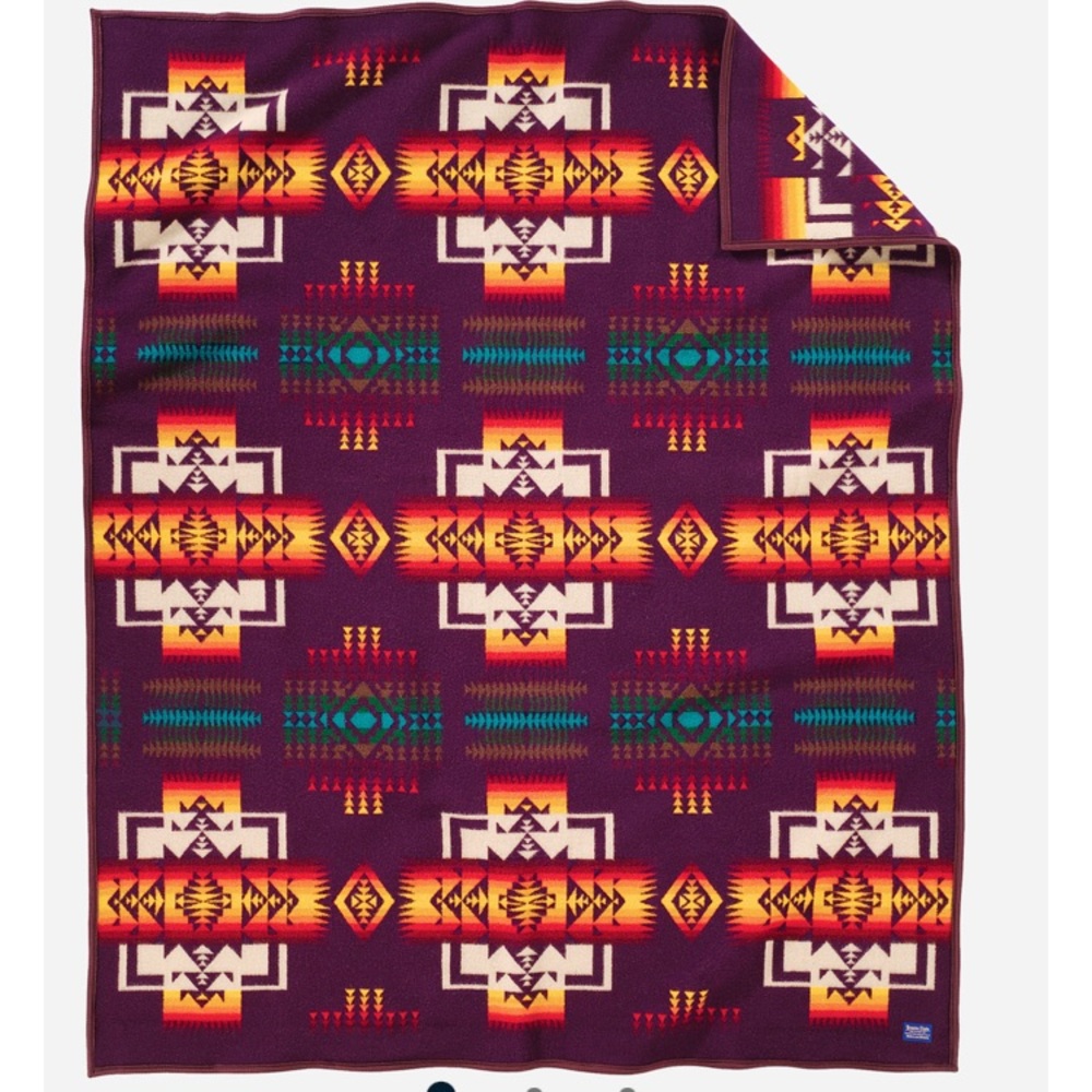 Pendleton - Chief Joseph Maroon Queen Wool Blanket - Like New